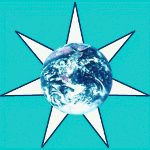 Inner light worker logo the earth on a seven ponted star