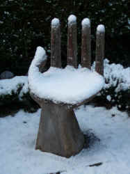 hand with snow